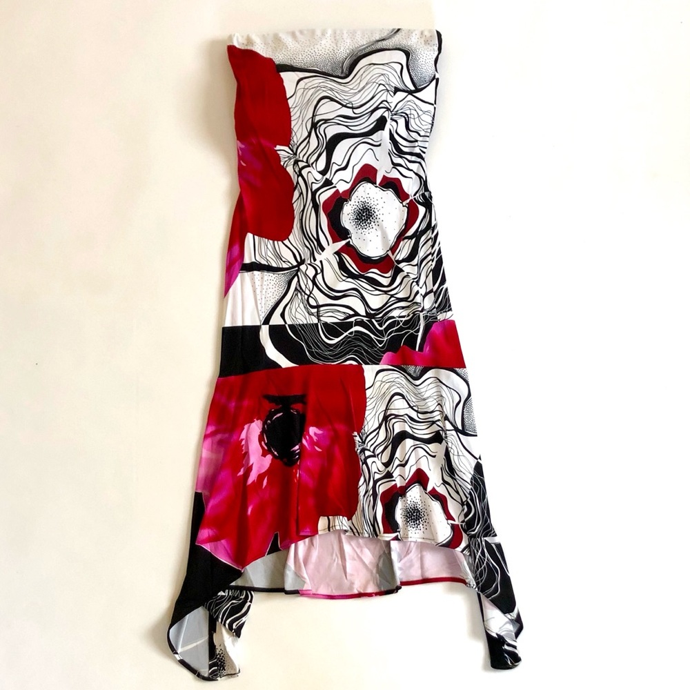 Strapless Slinky Floral Party Dress, Yigal Azrouel